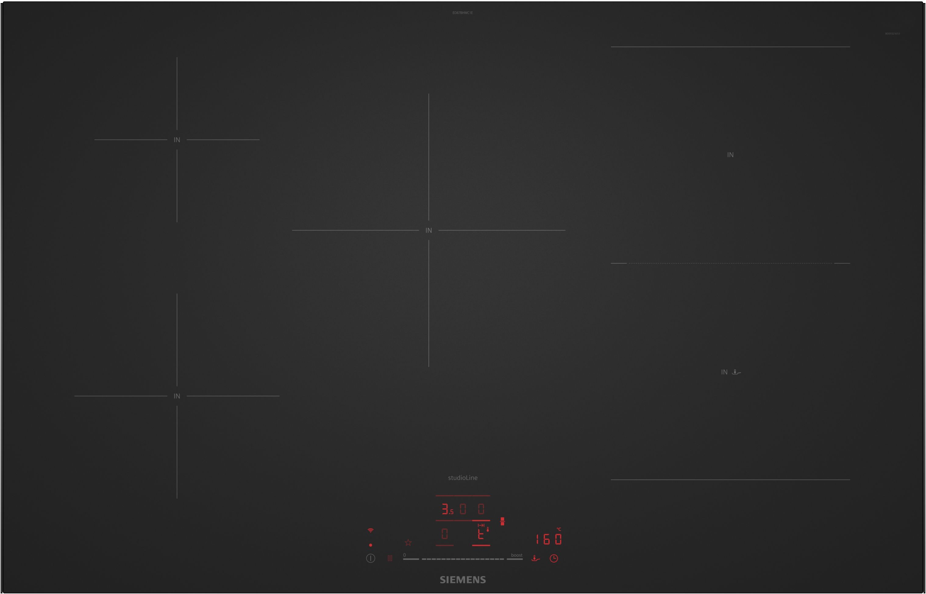 TABLE INDUCTION 80CM 5 ZONES DONT 1 COMBI SLIDER