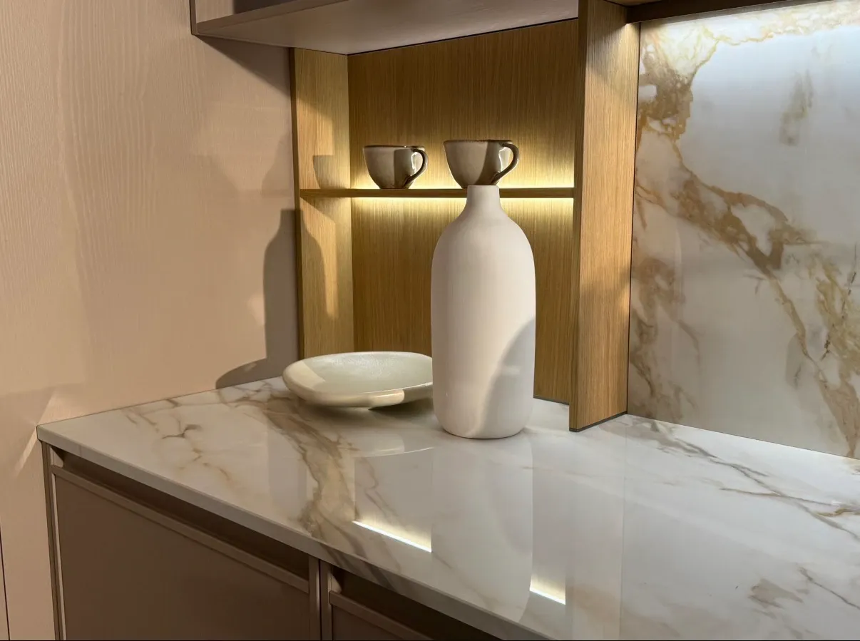 Cuisine en Calacatta Crystal brillant